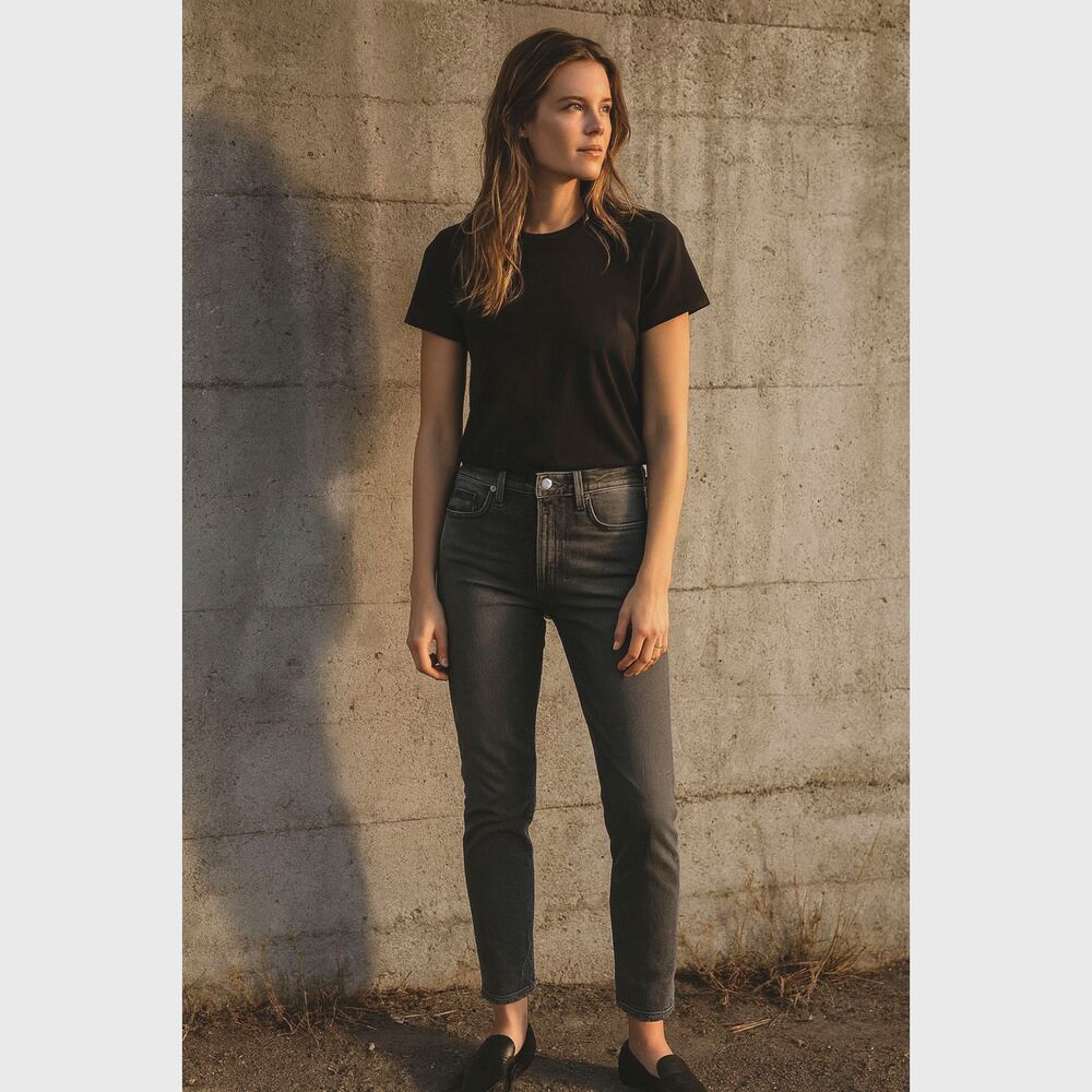 NWT AGOLDE Los Angeles Gray Nico High Rise Slim Fit Jeans Pants Women's Size 27
